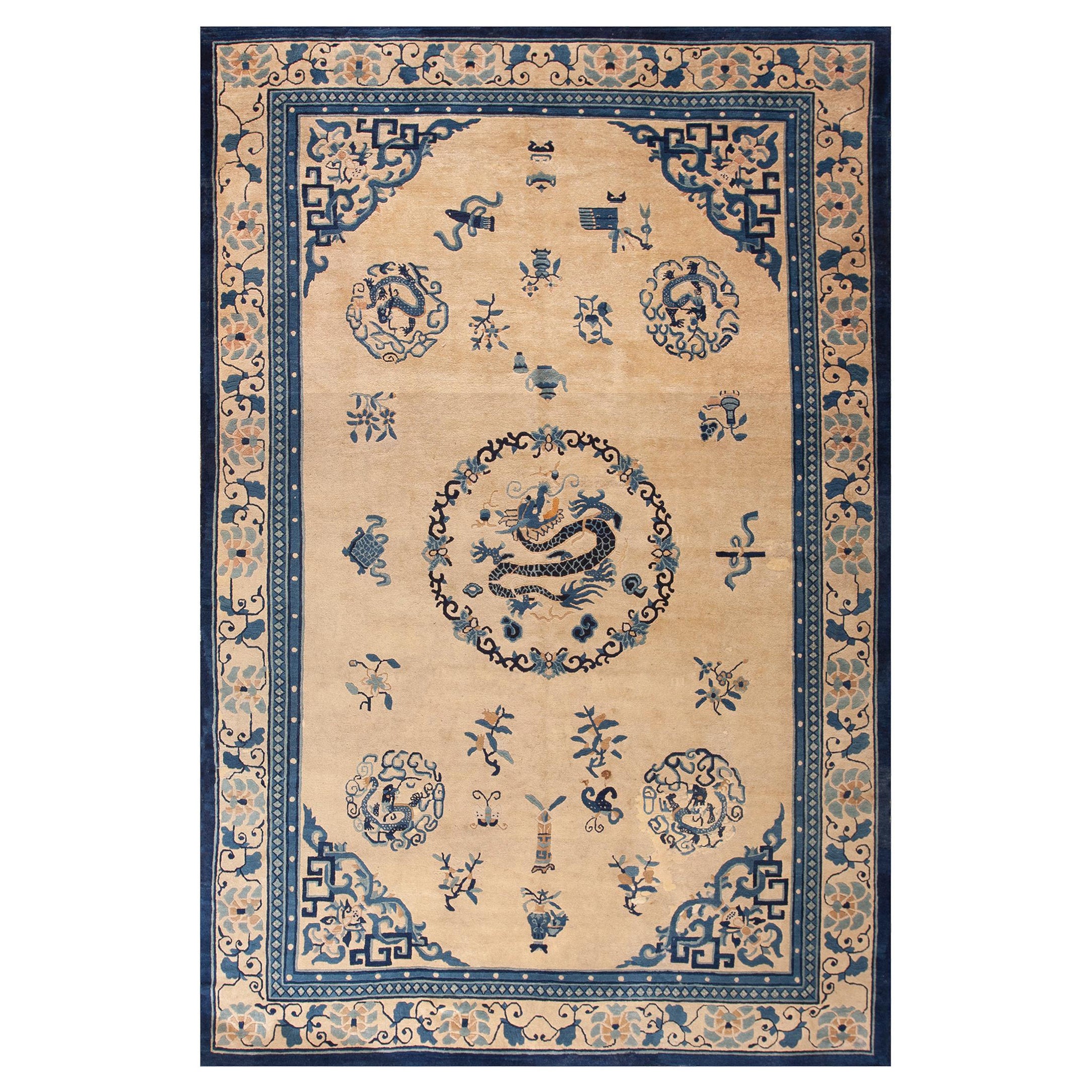 Late 19th Century Chinese Peking Dragon Carpet ( 8' x 12' - 245 x 365 ) For Sale