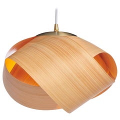 PETAL a Scandinavian Design Cypress Wood Pendant with Brushed Brass