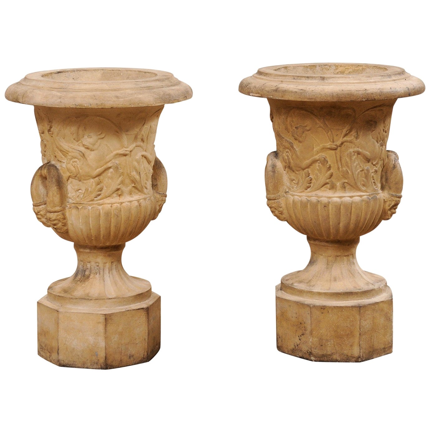 Large Faux Terracotta Grecian Style Urn For Sale at 1stDibs