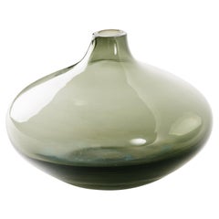 Vintage Mid-Century Modern Smoked Grey Glass Teardrop Bud Vase