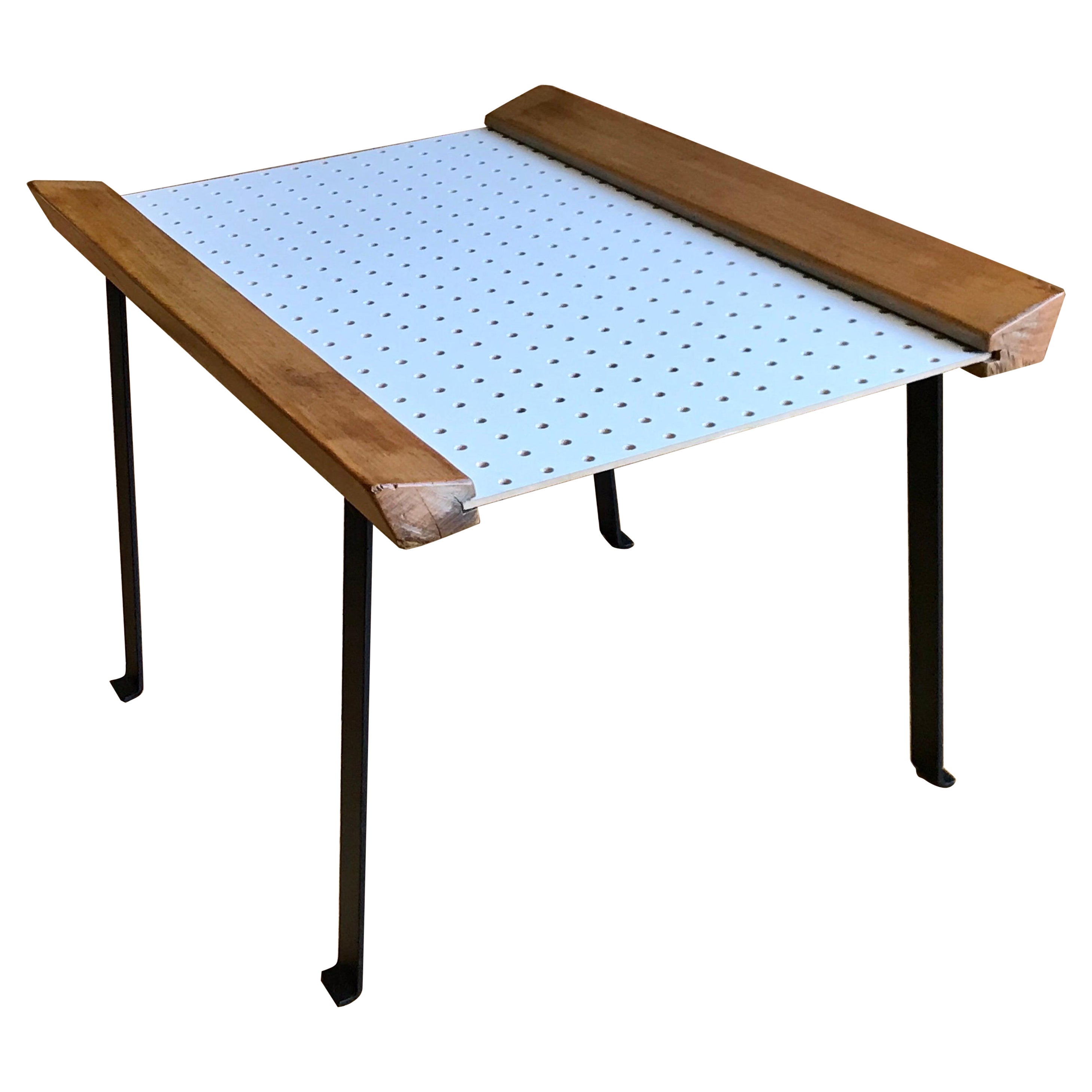 Unusual Puzzle Iron and Pegboard Tables Attributed to Frederick