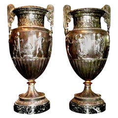 Pair of Antique French Neoclassical Style Urns