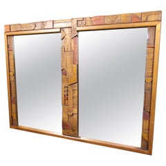 Miroir brutaliste vintage par Lane Furniture