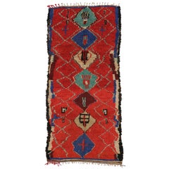 Vintage Berber Moroccan Rug with Tribal Style, Shag Hallway Runner