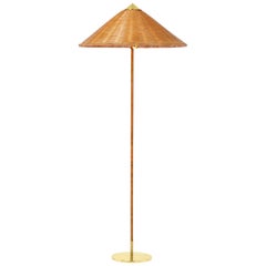 Paavo Tynell Model 9602 Floor Lamp with Wicker Shade