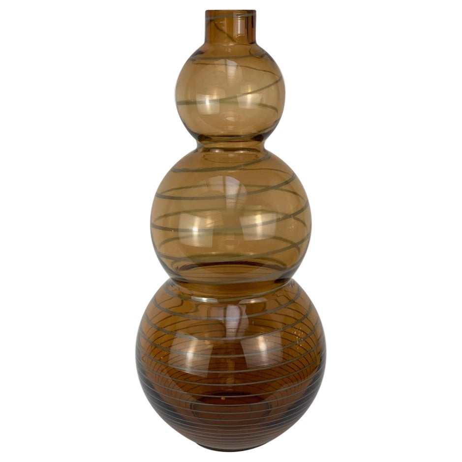 Cenedese Murano Midcentury Blown Glass Big Vase Signed For Sale
