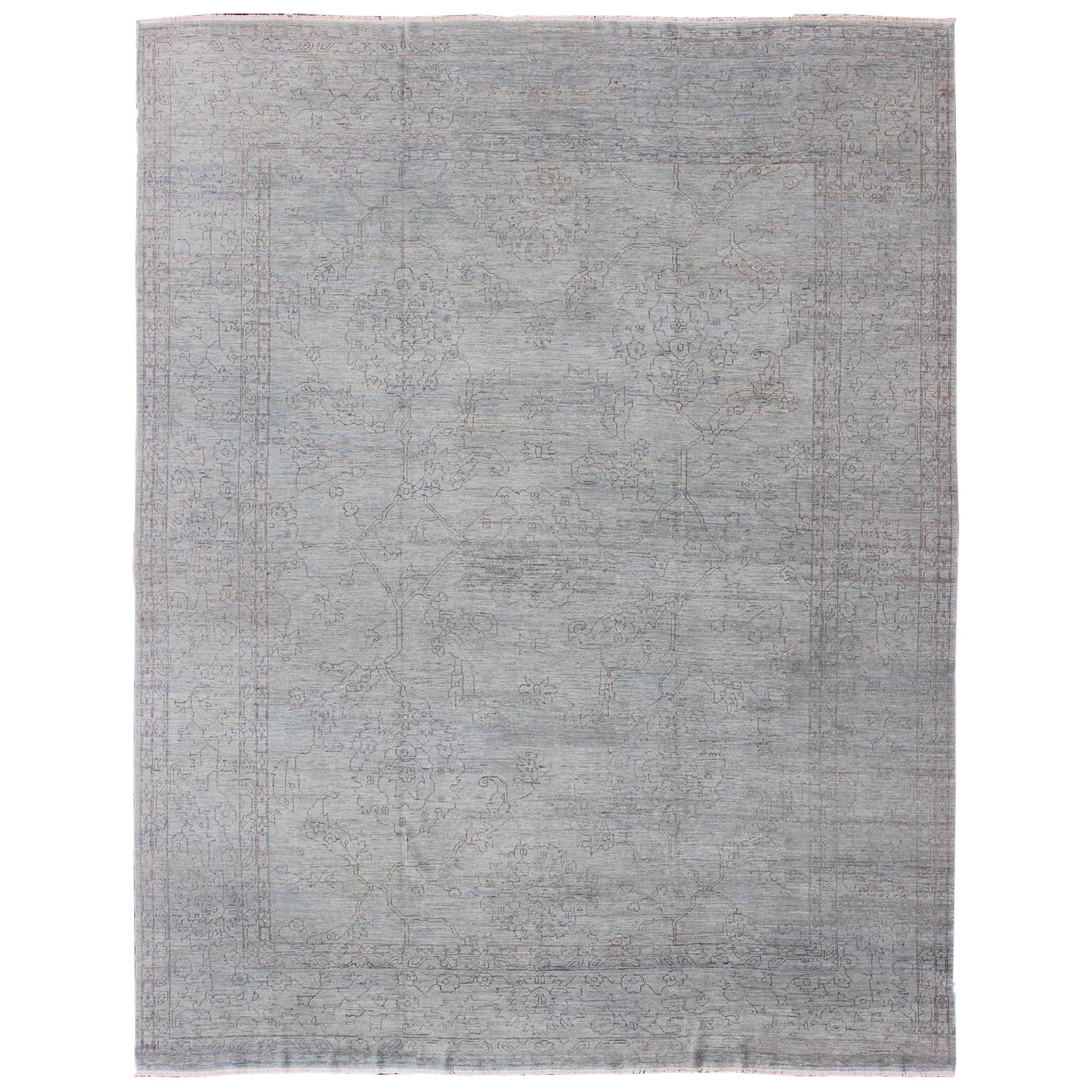 Tappeto Keivan Woven Arts Angora Oushak con texture antica e toni chiari 12'2 x 15'1