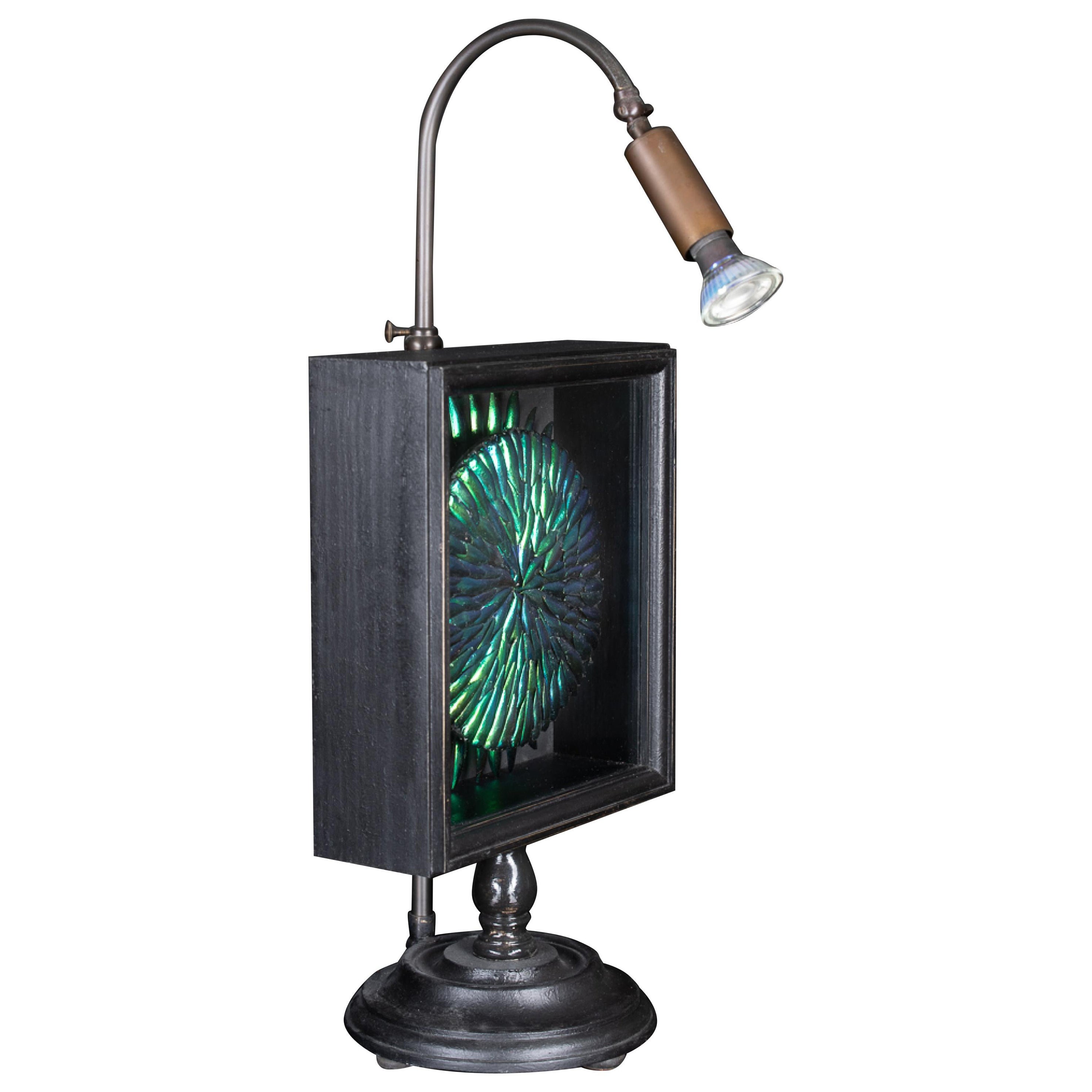 Vintage Green Globe with Lamp Elytres in vendita