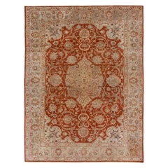 Vintage Persian Area Rug Tabriz Design