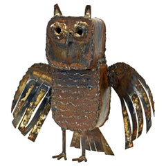 Brutalist Abstract Metal Figure of an Owl by Noted Mexican Artist M. Felguerez
