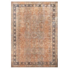 Hand Knotted Persian Rug in Beige All-Over Geometric Pattern