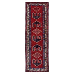 Vintage Persian Runner Rug Azerbaijan Design