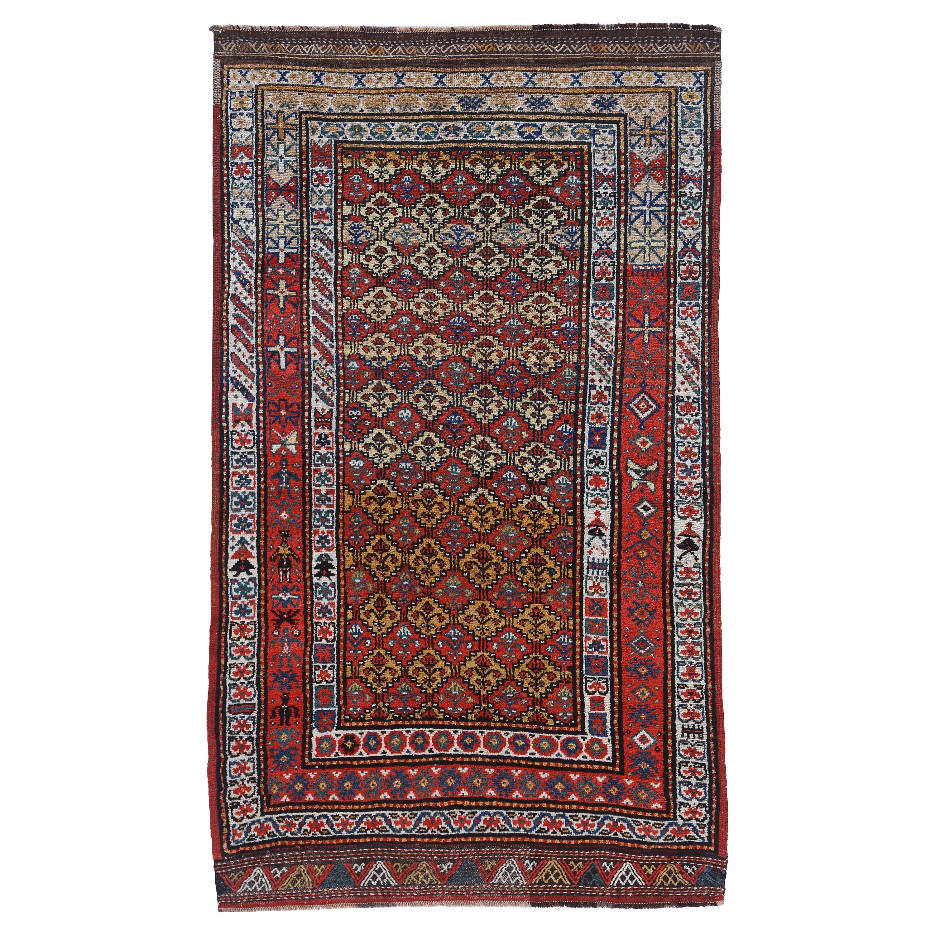 Antique Persian Area Rug Azerbaijan Design For Sale