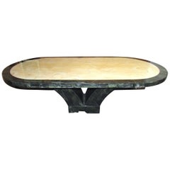 Mid-Century Marble Racetrack Dining Table by Muller's Onix of Mexico
