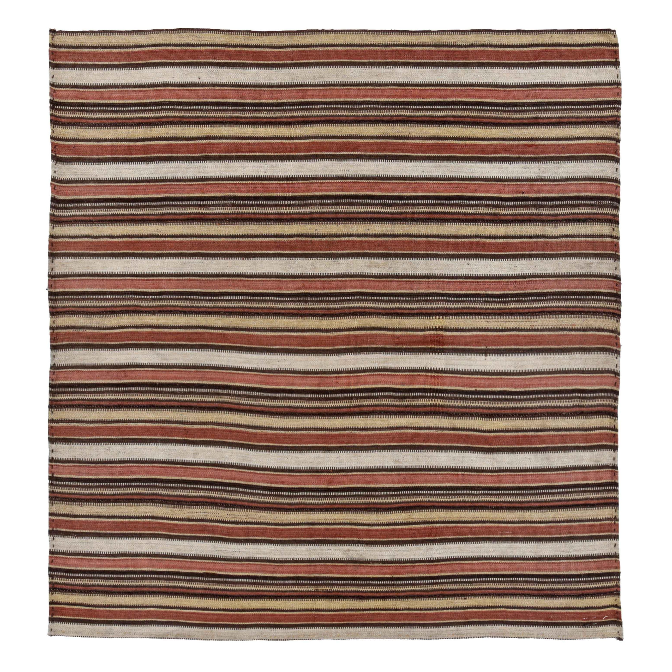 Antique Persian Square Rug Jajim Design