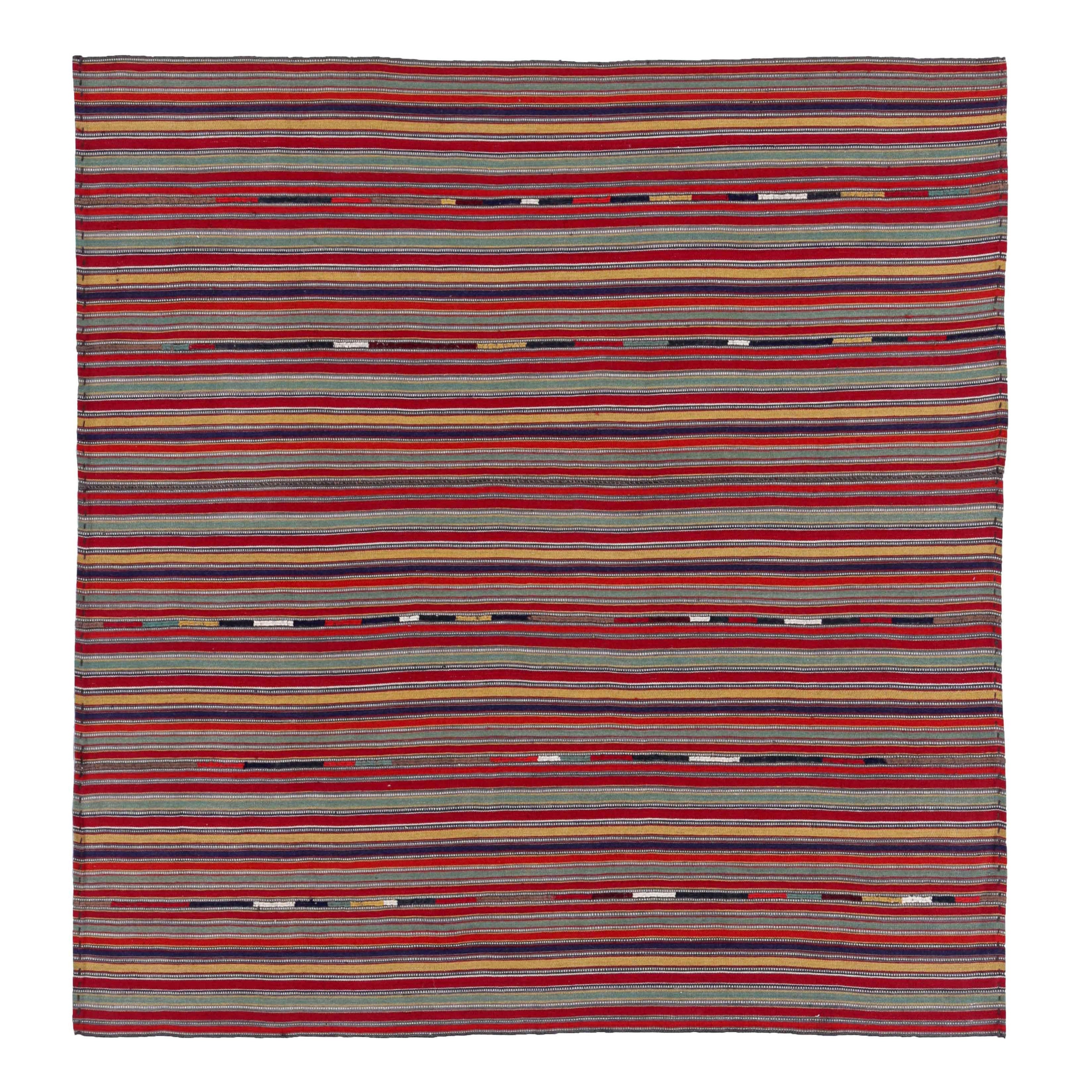 Antique Persian Square Rug Jajim Design