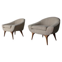 Rare Pair of Midcentury Lounge Chairs by Karpen