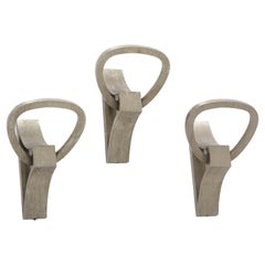 Set of Three French Mid-Century Polished Metal Hooks