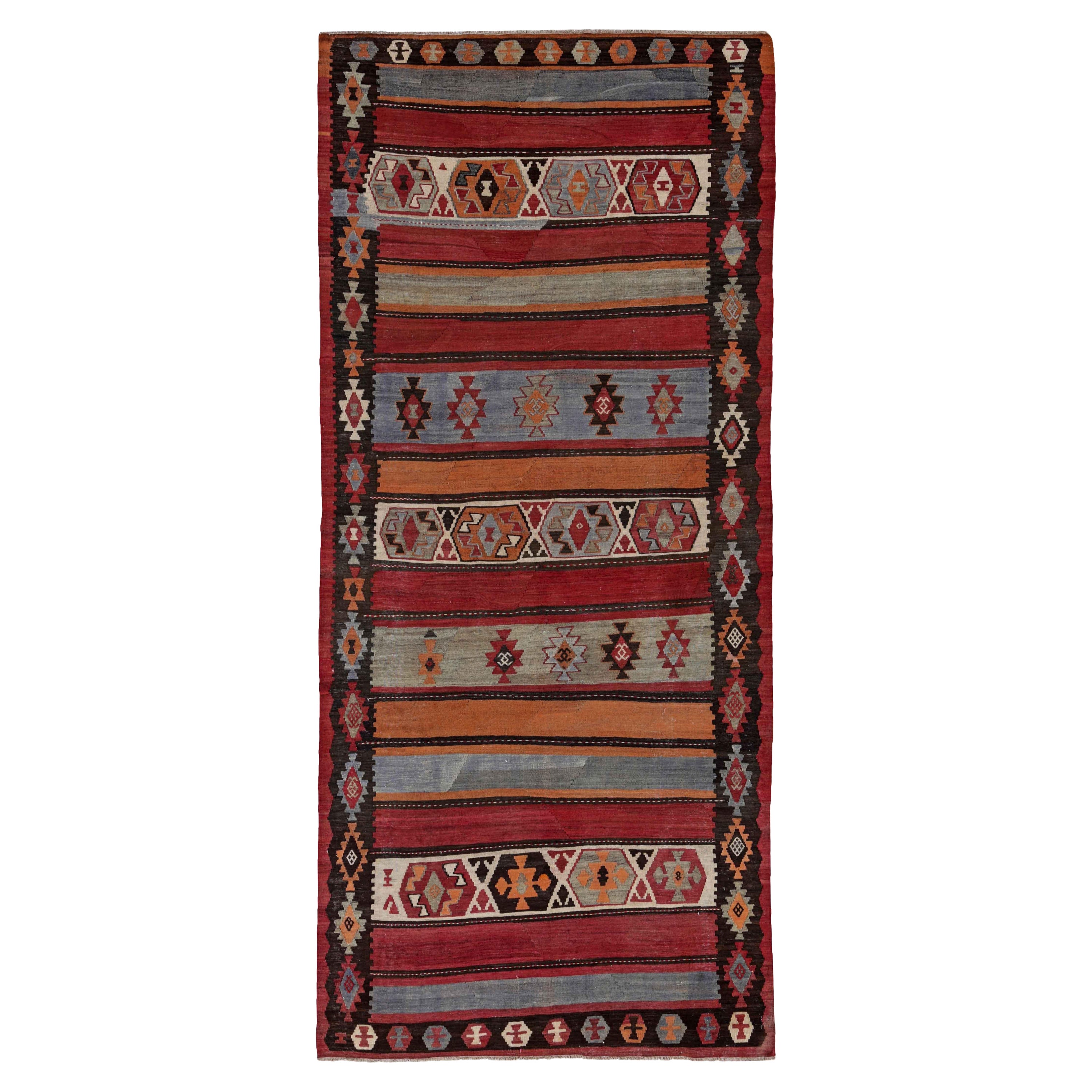 Antique Persian Area Rug Kilim Design