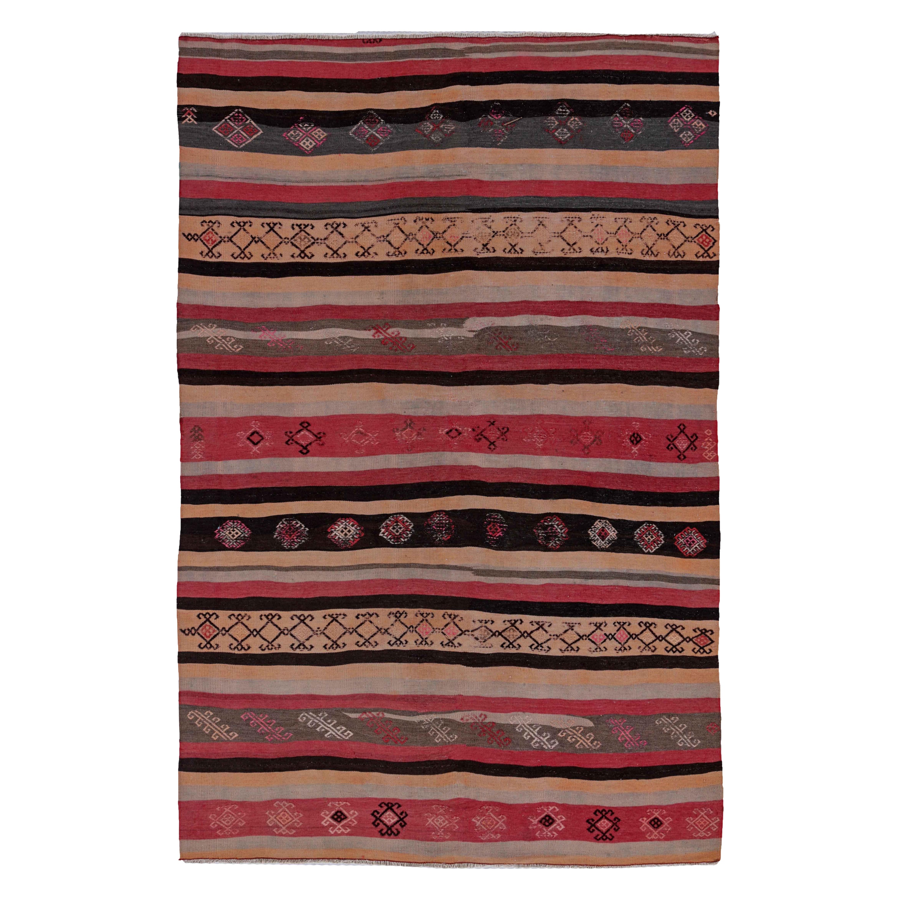 Antique Persian Area Rug Kilim Design