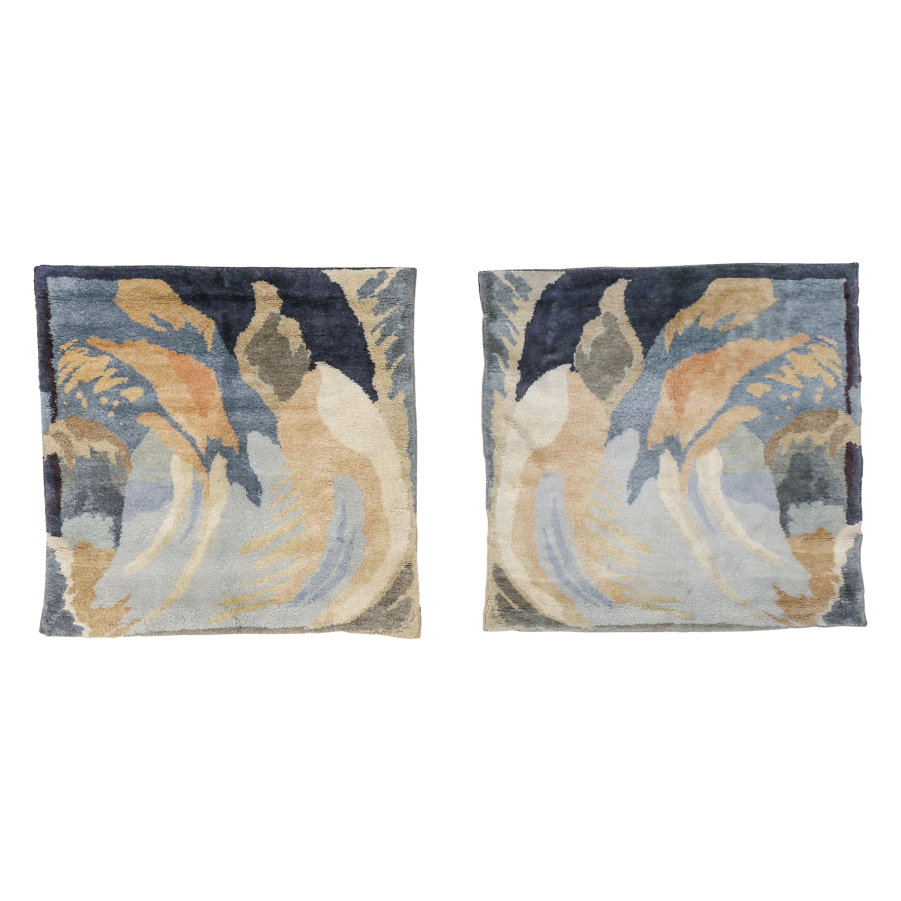 Paire de tapis Art Déco français conçus par Jean Burkhalter pour Pierre Chareau