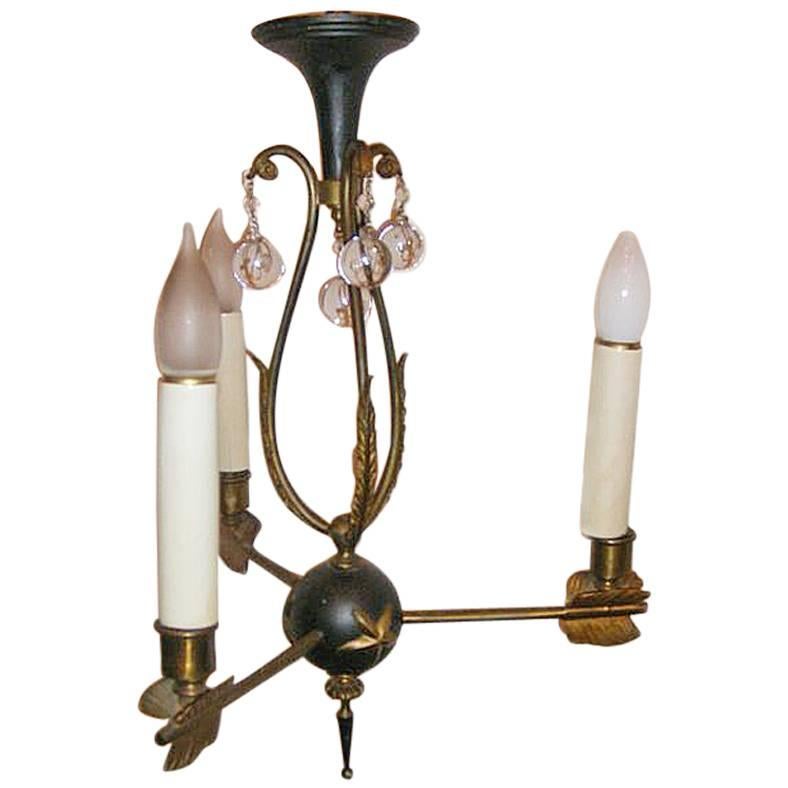 Three-Light Empire Bronze Chandelier