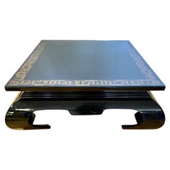 Asian Ming Style Black Lacquered Coffee Table