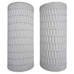 Pair of Midcentury Perforated Terracotta Sconces