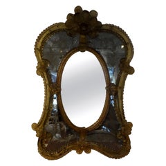 Antique Etched Venetian Mirror