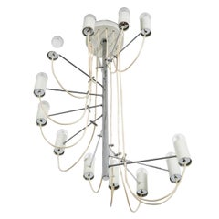 French Mid-Century Minimalist 'A16' Chandelier by Alain Richard for Disderot