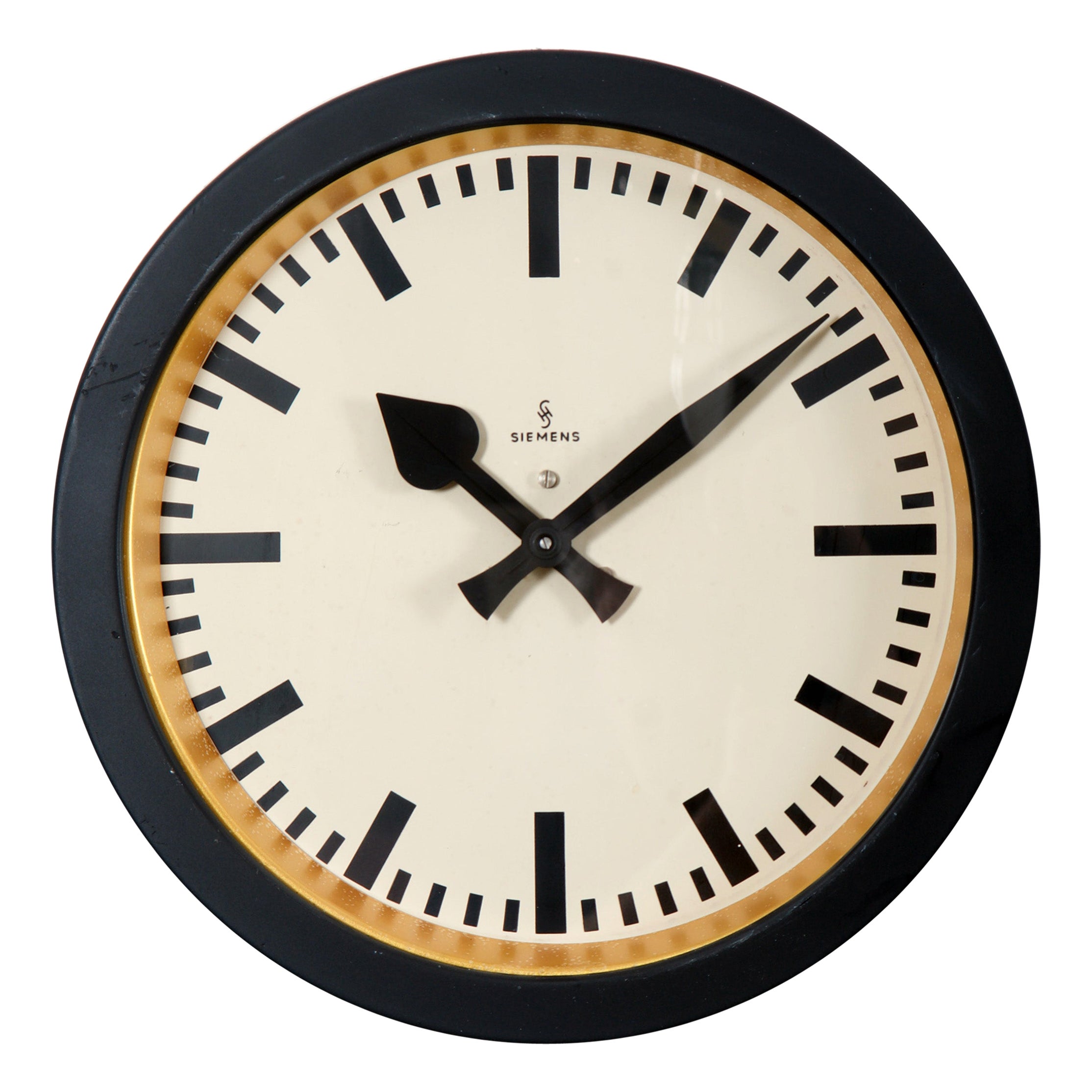 Large Factory or Wall Clock Attributed to Siemens at 1stDibs