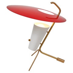 Pierre Guariche für Sammode Studio: G24-Tischlampe in Rot und Weiß