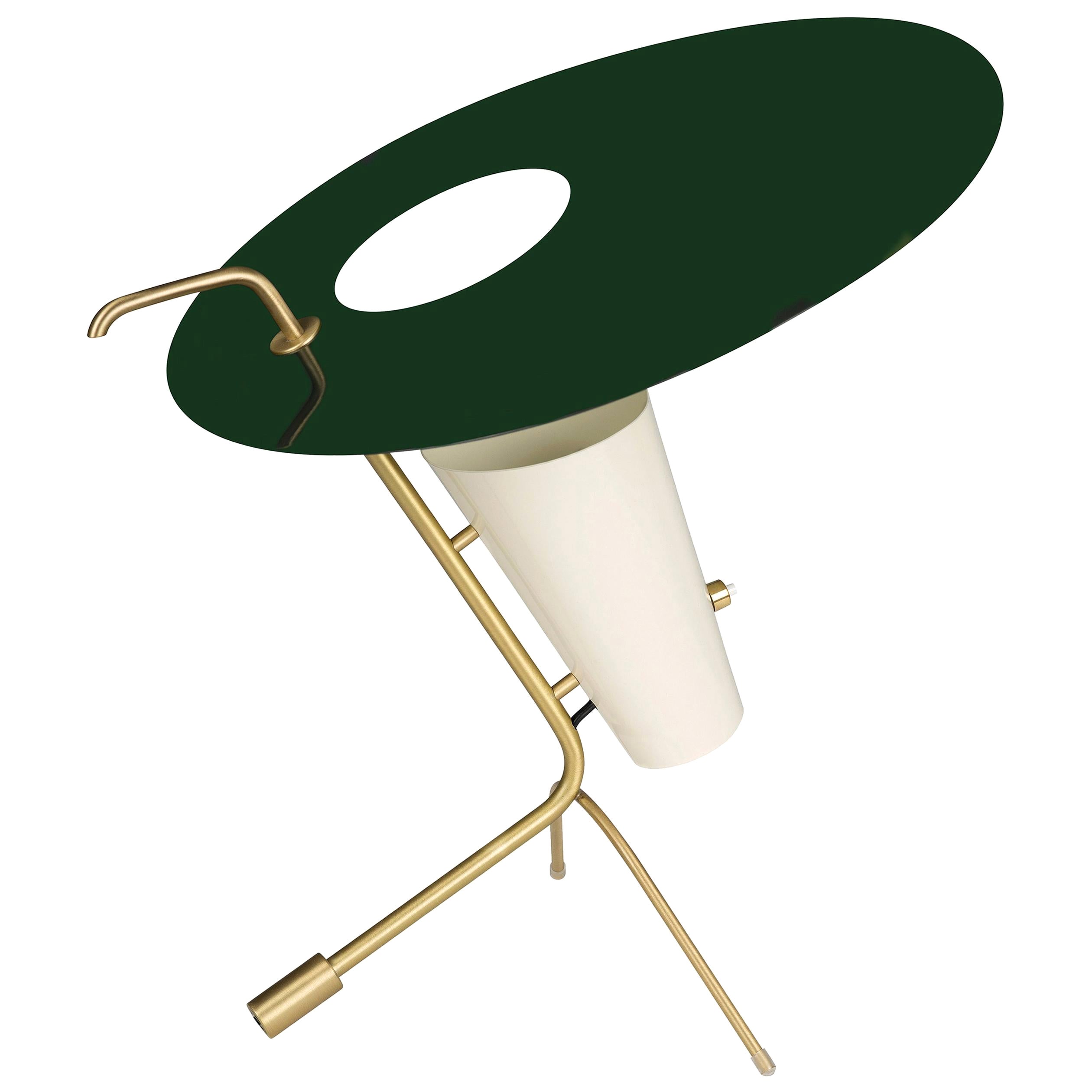 Pierre Guariche lampe de table G24 en vert et blanc pour Sammode Studio en vente