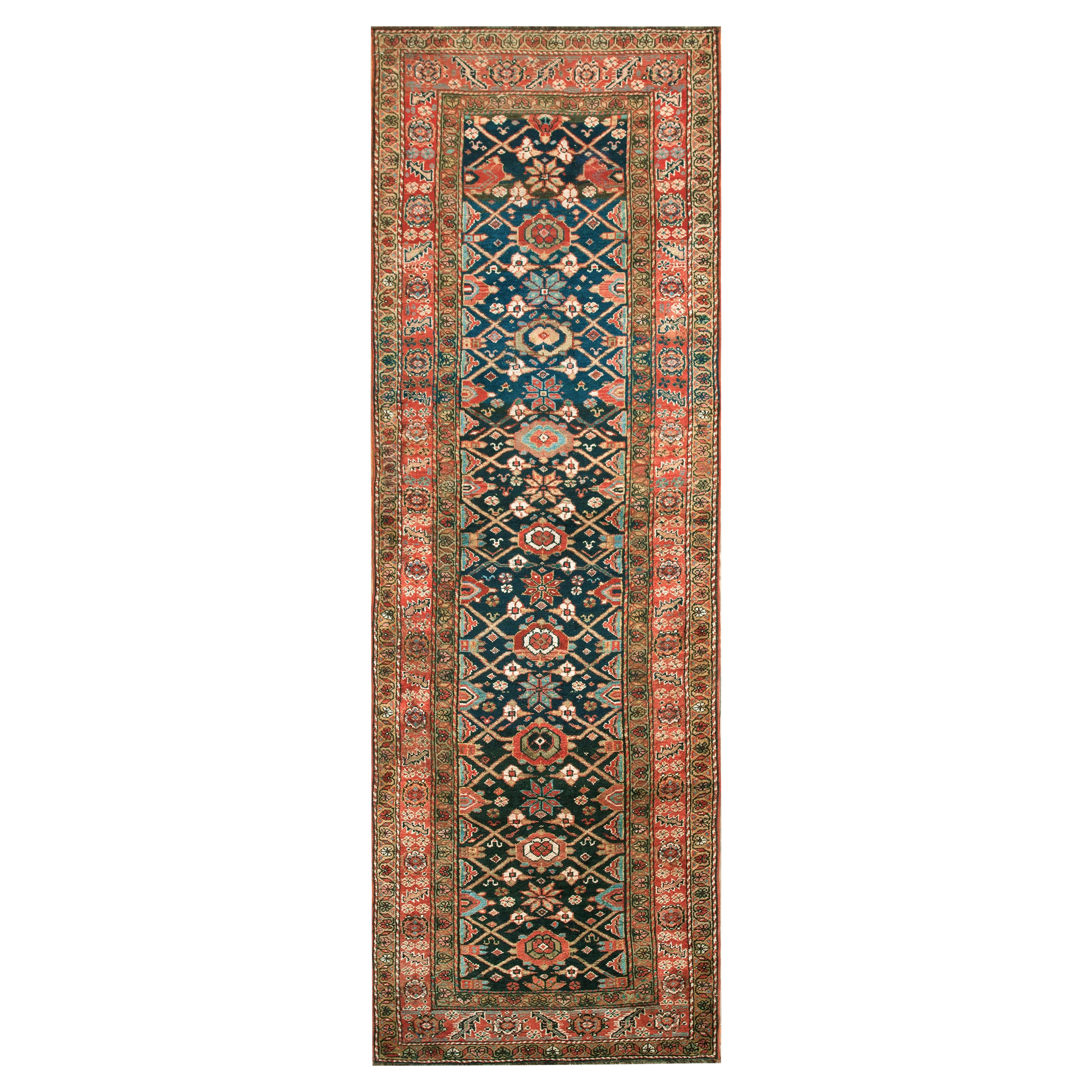 Antique Persian Kurdish Rug 3' 6" x 10' 6" For Sale