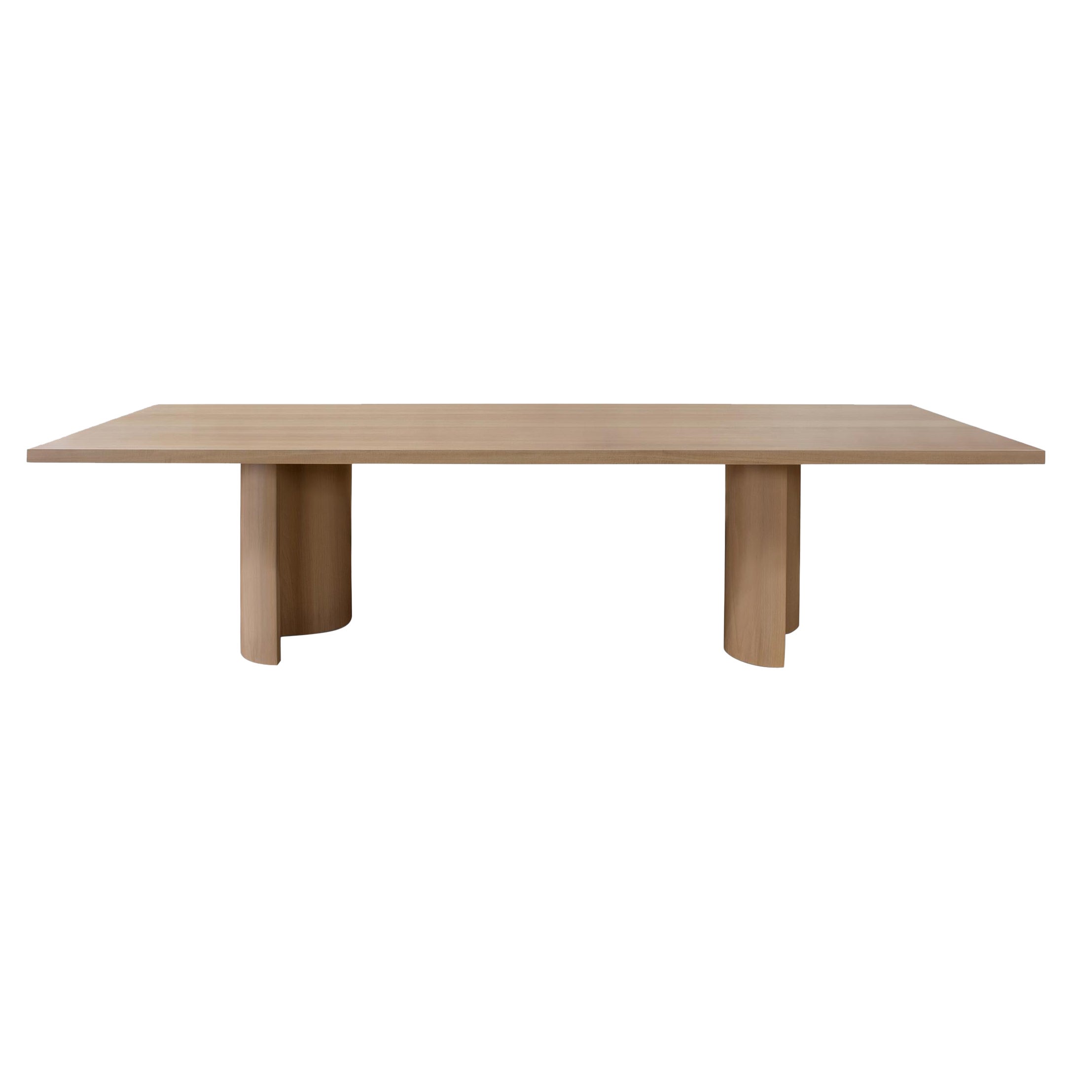 Wave Dining Table in Hard Maple with Clear Lacquer by Chapter & Verse For Sale