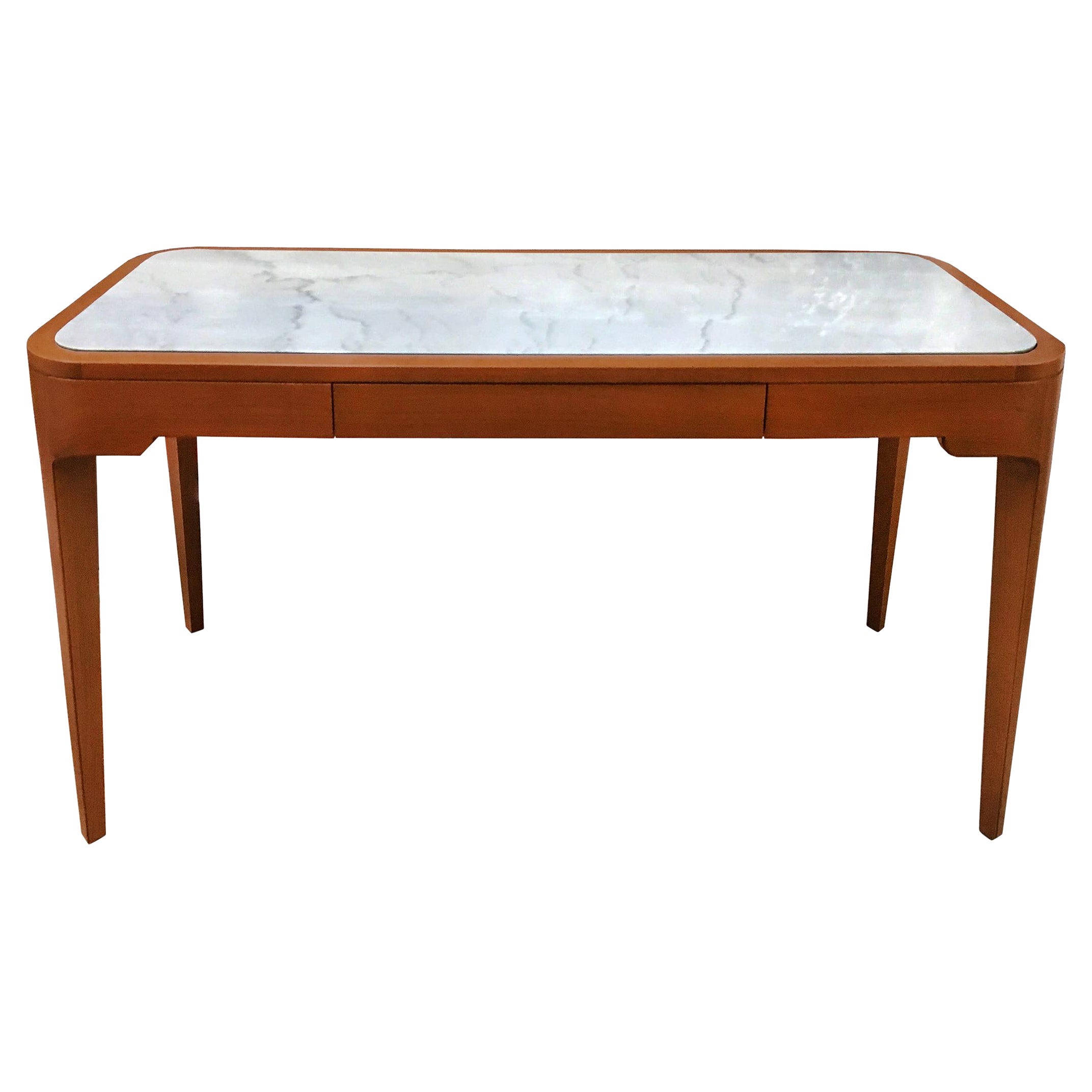 Eileen Writing Desk in Walnut with Palissandro Stone Inset by Chapter & Verse