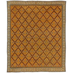Early 20th Century Indian Botanic Handmade Wool Rug