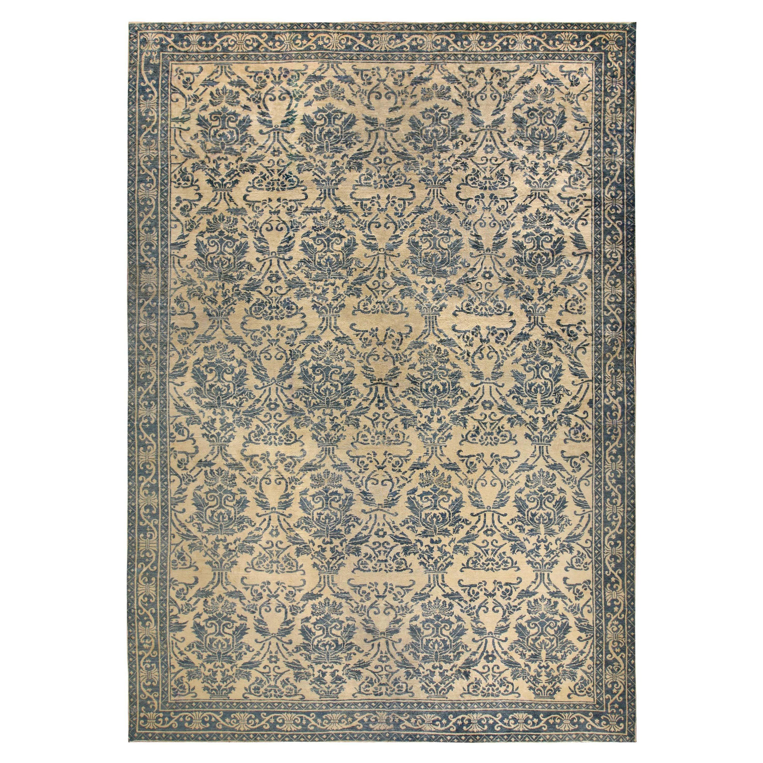 Tapis Art Déco chinois vintage fait main en laine