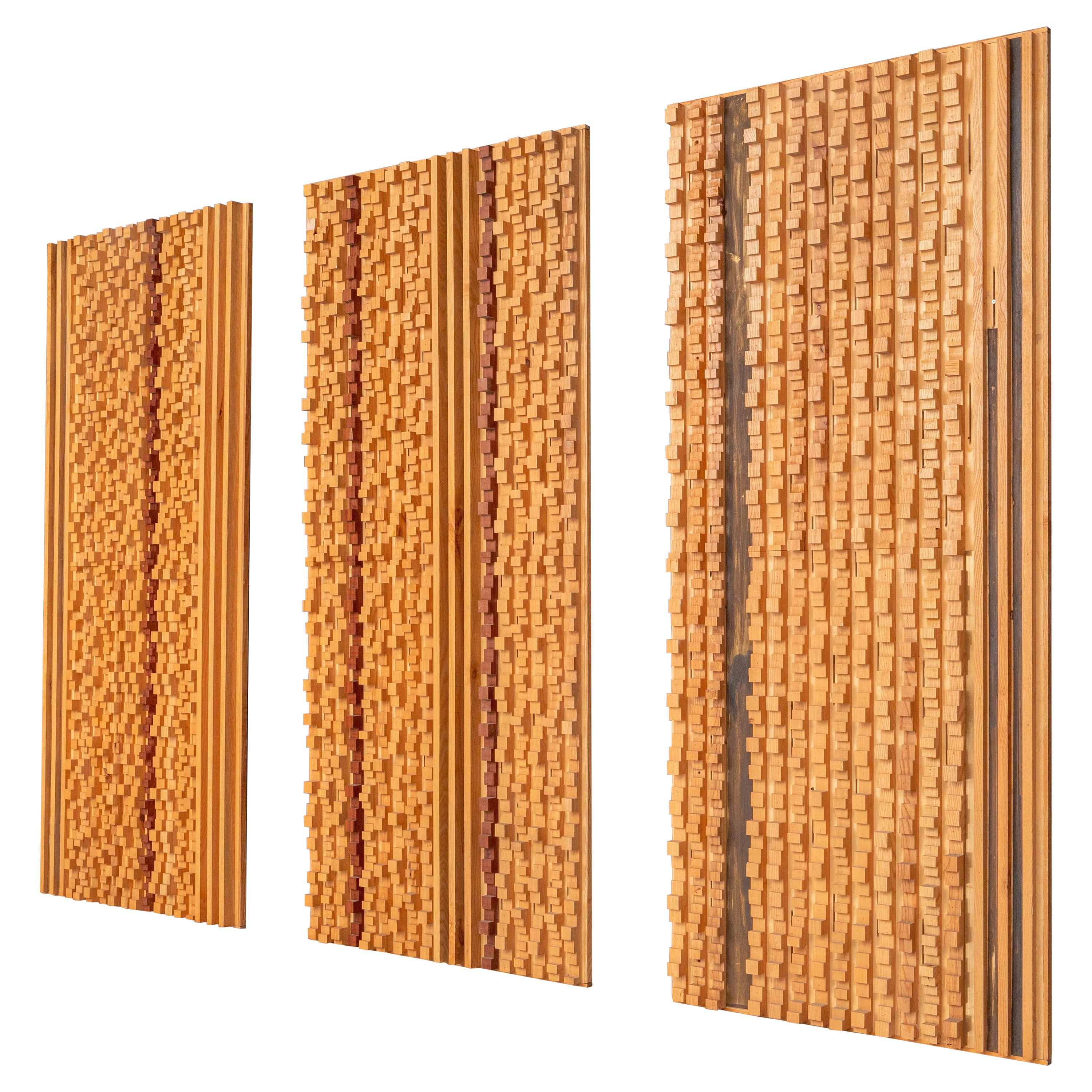Set of Three Large Wall Panels by Stefano d'Amico, Italy, 1974