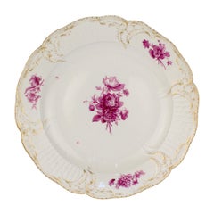 Large KPM Royal Berlin Porcelain Reliefzierat Pattern Charger Plate in Puce