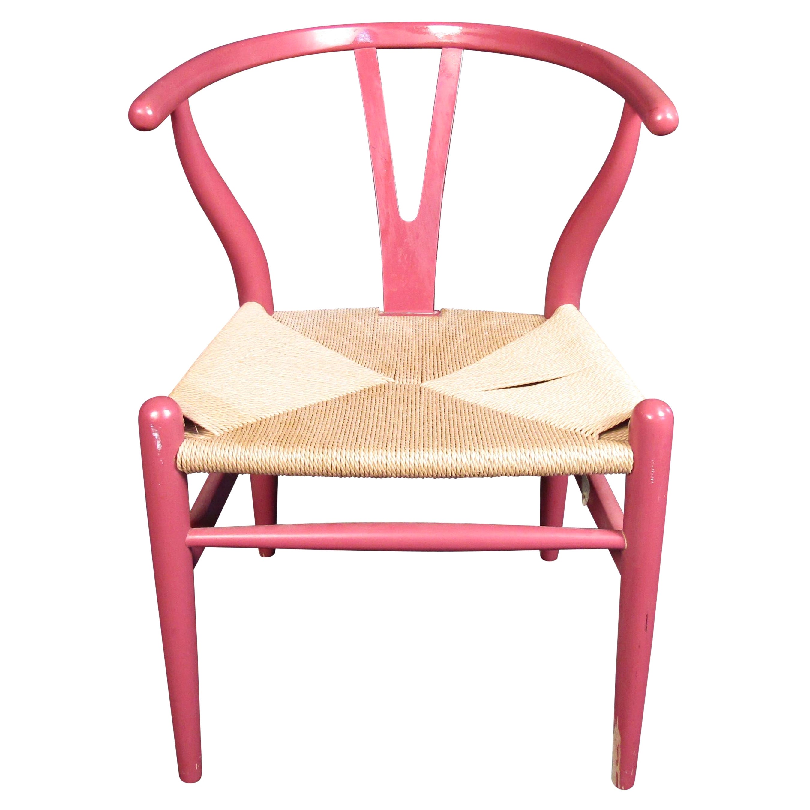 Chaise Wishbone moderne du milieu du siècle dernier dans le style de Hans Wegner