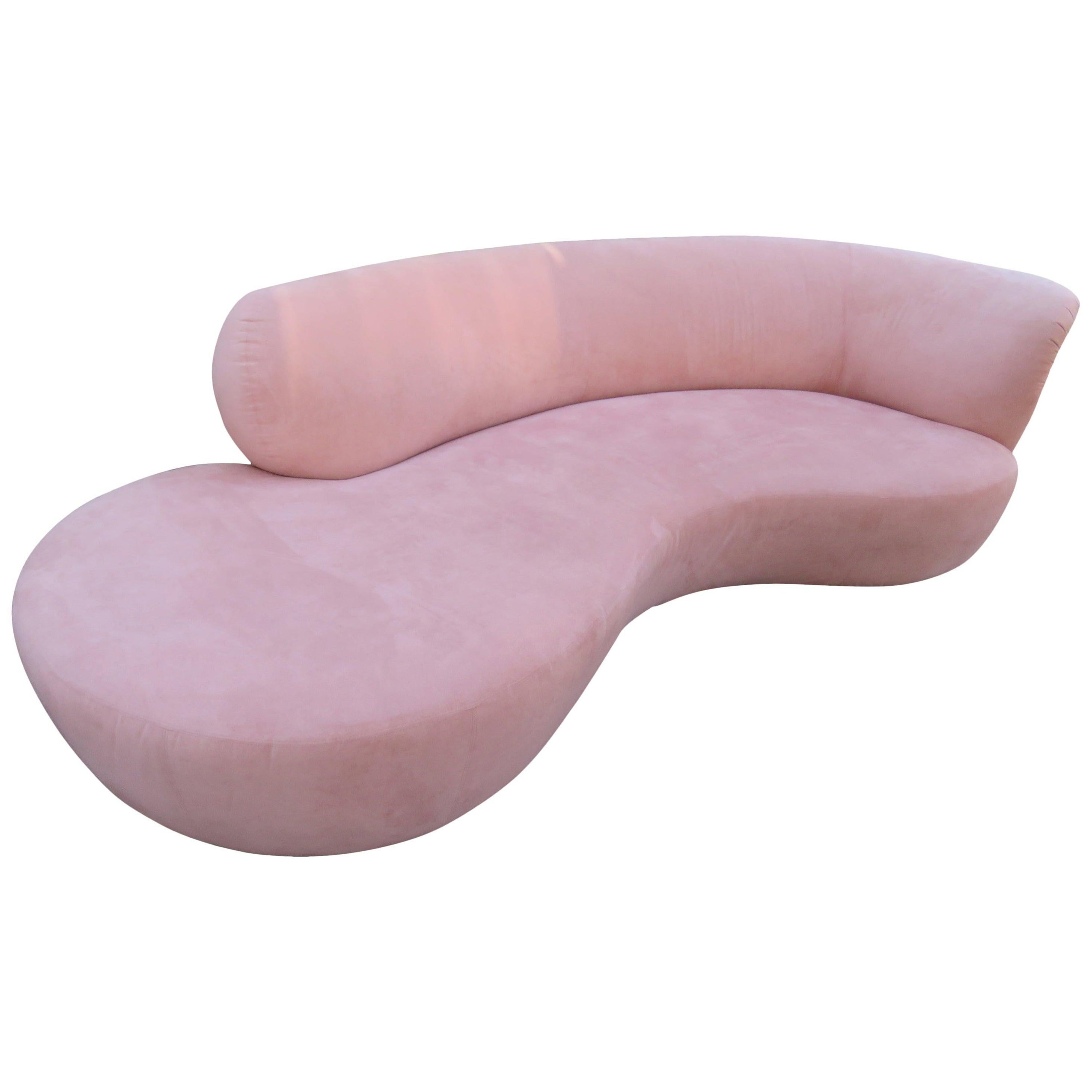 Lovely Weiman Curved Cloud Sofa Mid-Century Modern For Sale