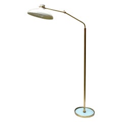 Retro Floor Lamp Italian Design by Gio Ponti for Fontana Arte Cream Shade on Brass 60s