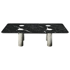 Architectural Coffee Table in Black and White Marble