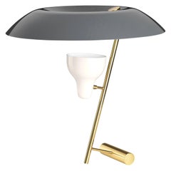 Gino Sarfatti Model #548 Table Lamp in Gray and Polished Brass
