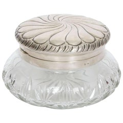 German Cut Glass and Silver Top Bowl