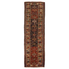 Tapis de couloir persan ancien à motif kurde