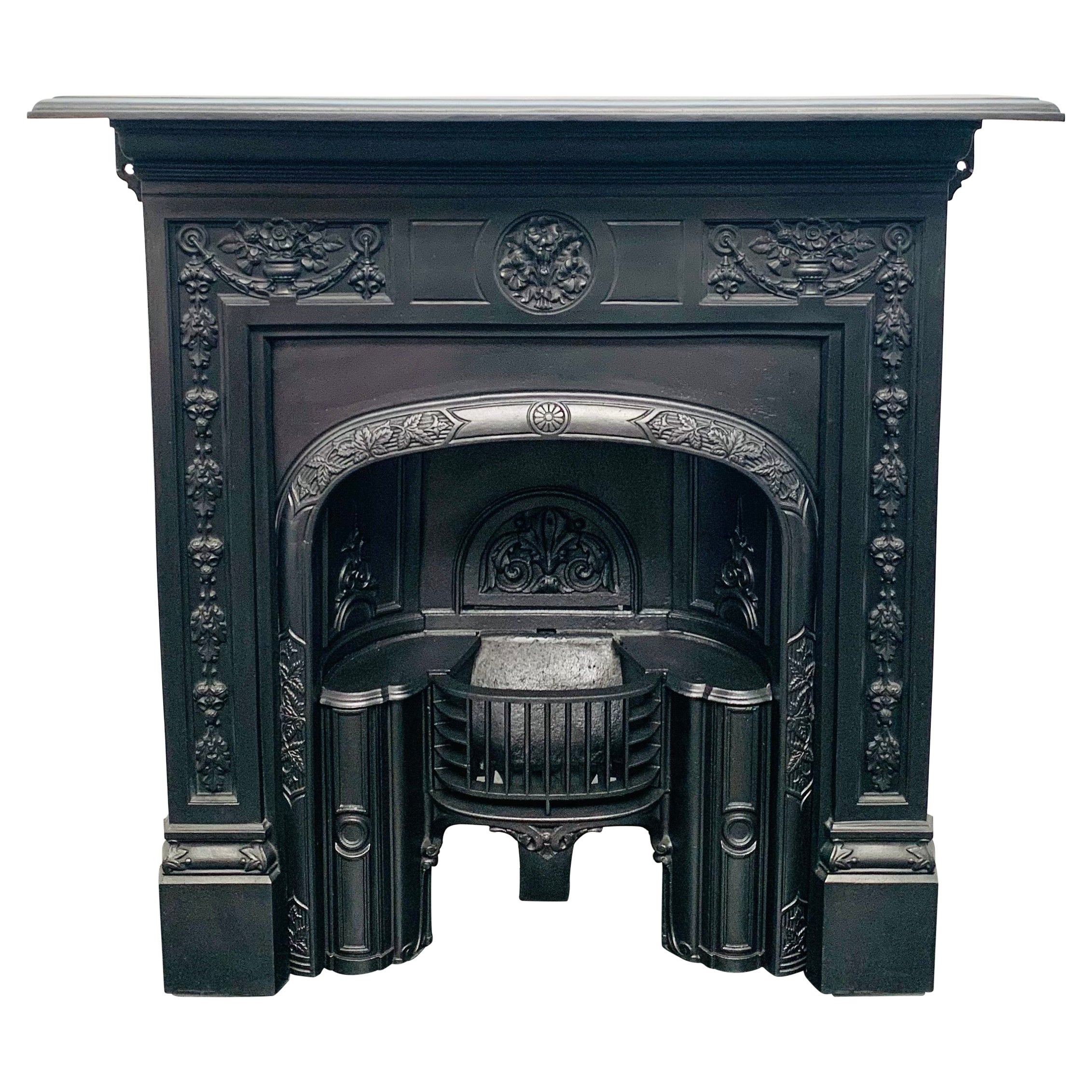 19th Century Victorian Cast Iron Fireplace