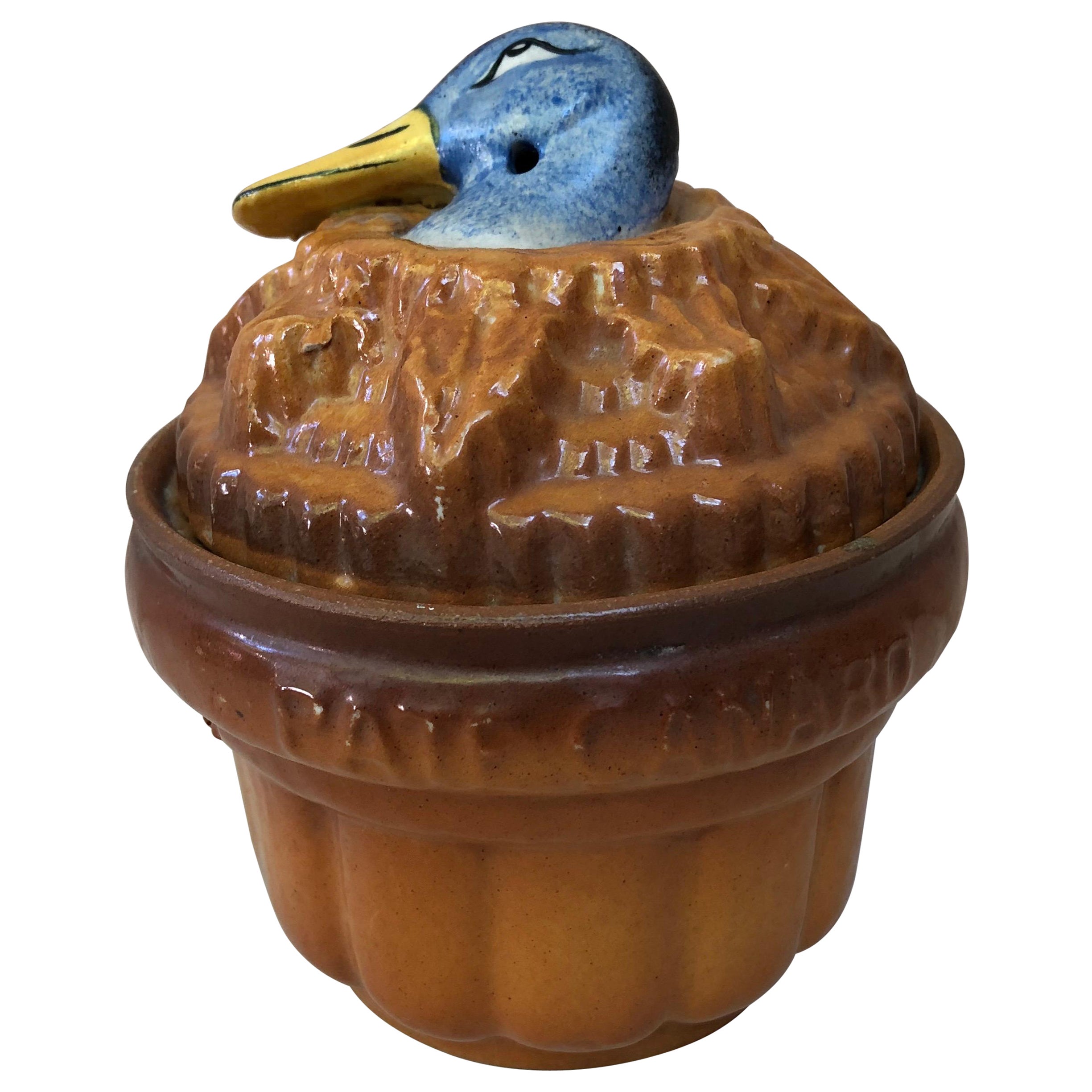 Soupière à canard en pâte Georges Dreyfus, vers 1900