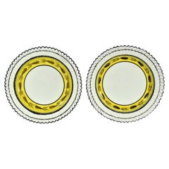Liverpool Herculaneum Yellow-Banded Openwork Creamware Dessert Dishes